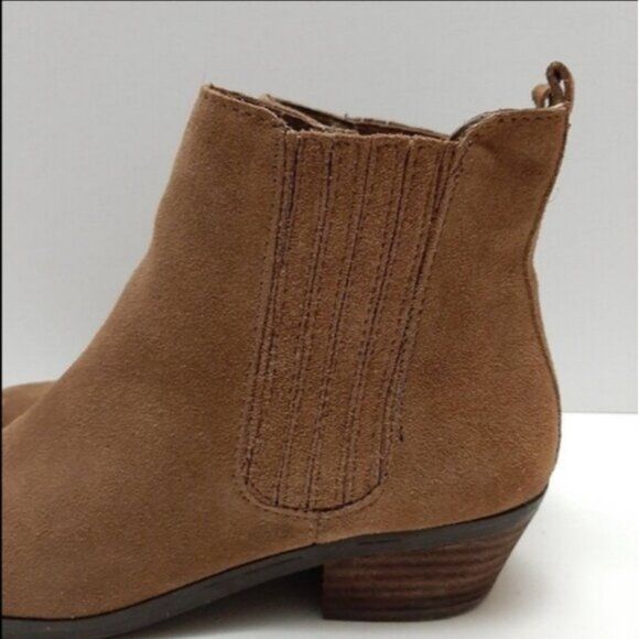 G. H. BASS Chance Genuine Suede Ankle Boots Low Heel Side Zippers Tan Brown Sz 8 - Picture 10 of 16